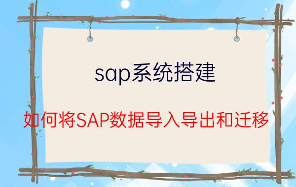 sap系统搭建 如何将SAP数据导入导出和迁移？